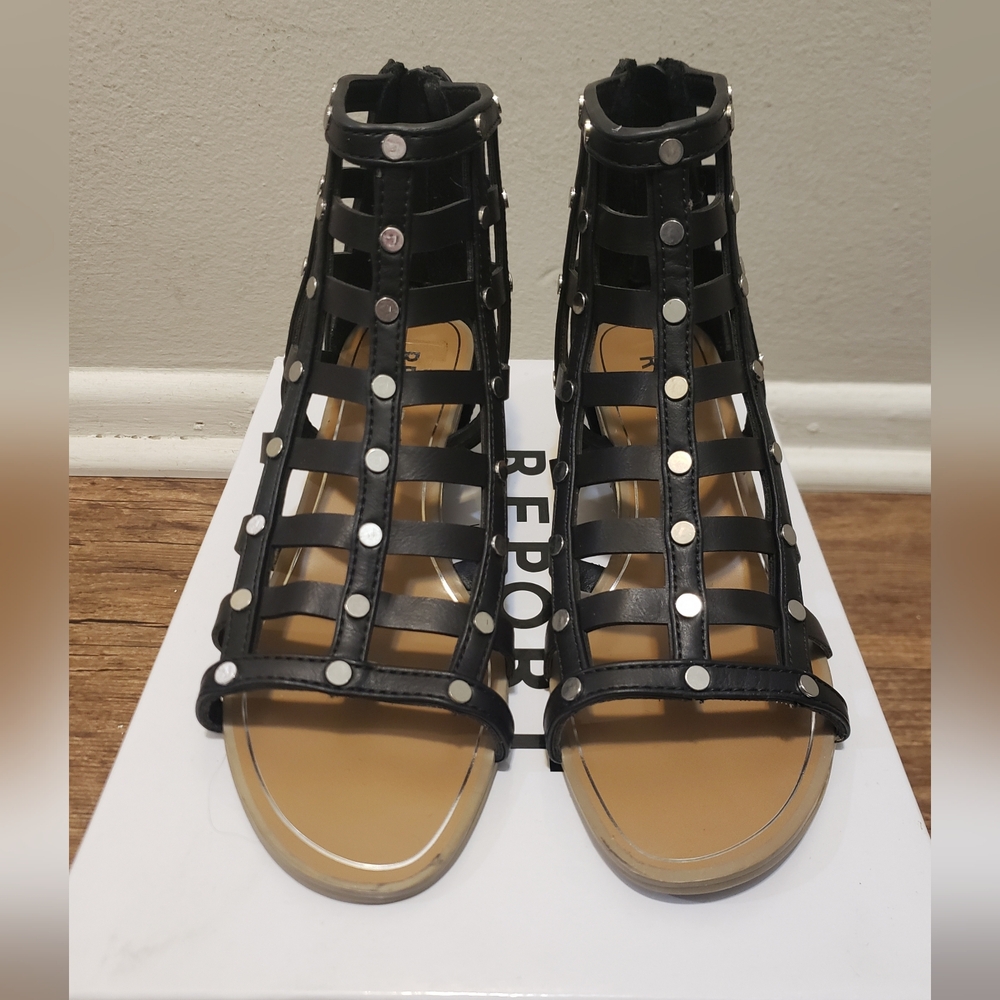 Black Studded Gladiator Sandals